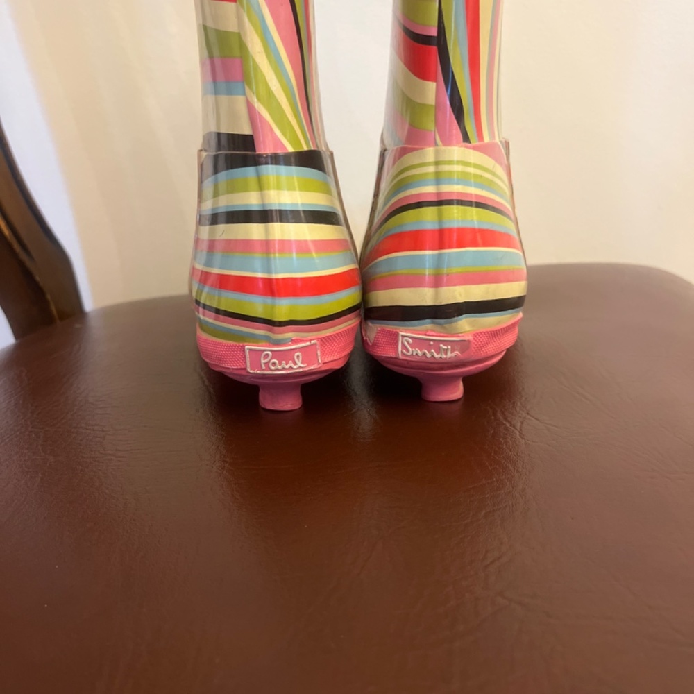 Paul Smith striped kitten heel rain boots - Picture 3 of 3